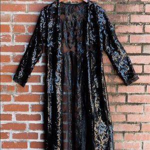 Black Royal Sequin Duster *NWT*